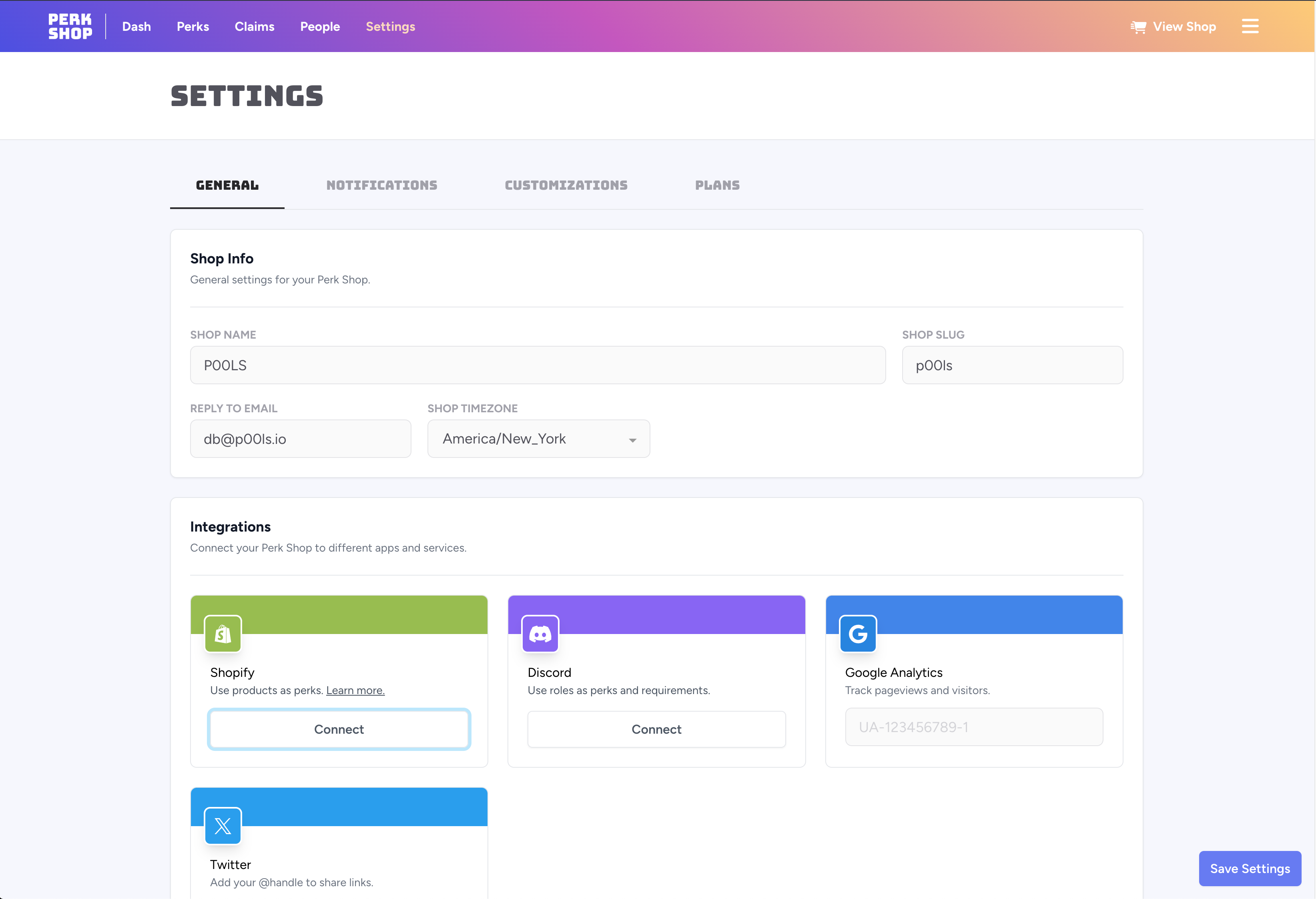 Connecting Shopify