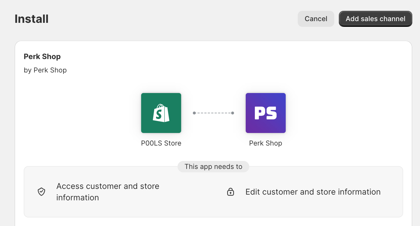 Add Sales Channel